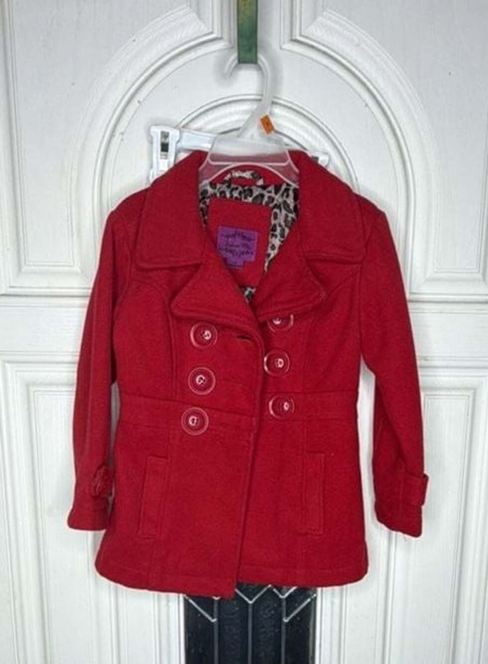 Velvet Chic Red Peacoat Jacket Size 3T